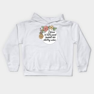 Cherry Wine Flowers Kids Hoodie